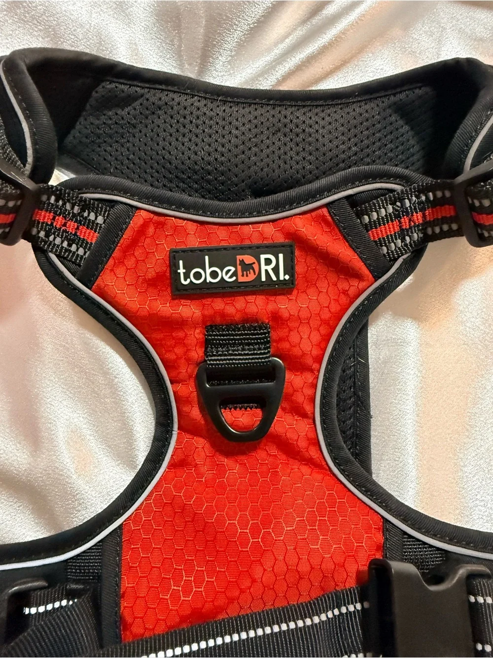 tobeDRI No Pull Dog Harness & Rope Leash Set XL Red Black